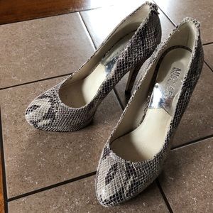 MICHAEL Michael Kors Snake Print Platform Heel 7”